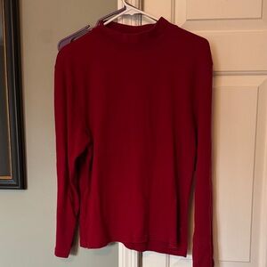 Karen Scott Red Long Sleeve Mock Neck Top